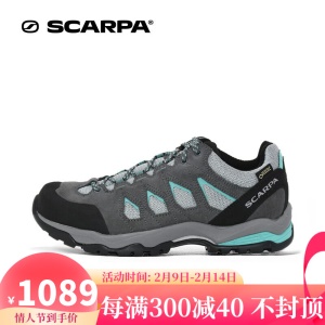 SCARPA 徒步鞋女 Moraine莫林基础版 GTX防水低帮登山鞋亚楦抓地减震户外鞋