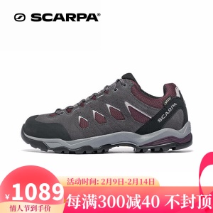 SCARPA 徒步鞋女 Moraine莫林基础版 GTX防水低帮登山鞋亚楦抓地减震户外鞋